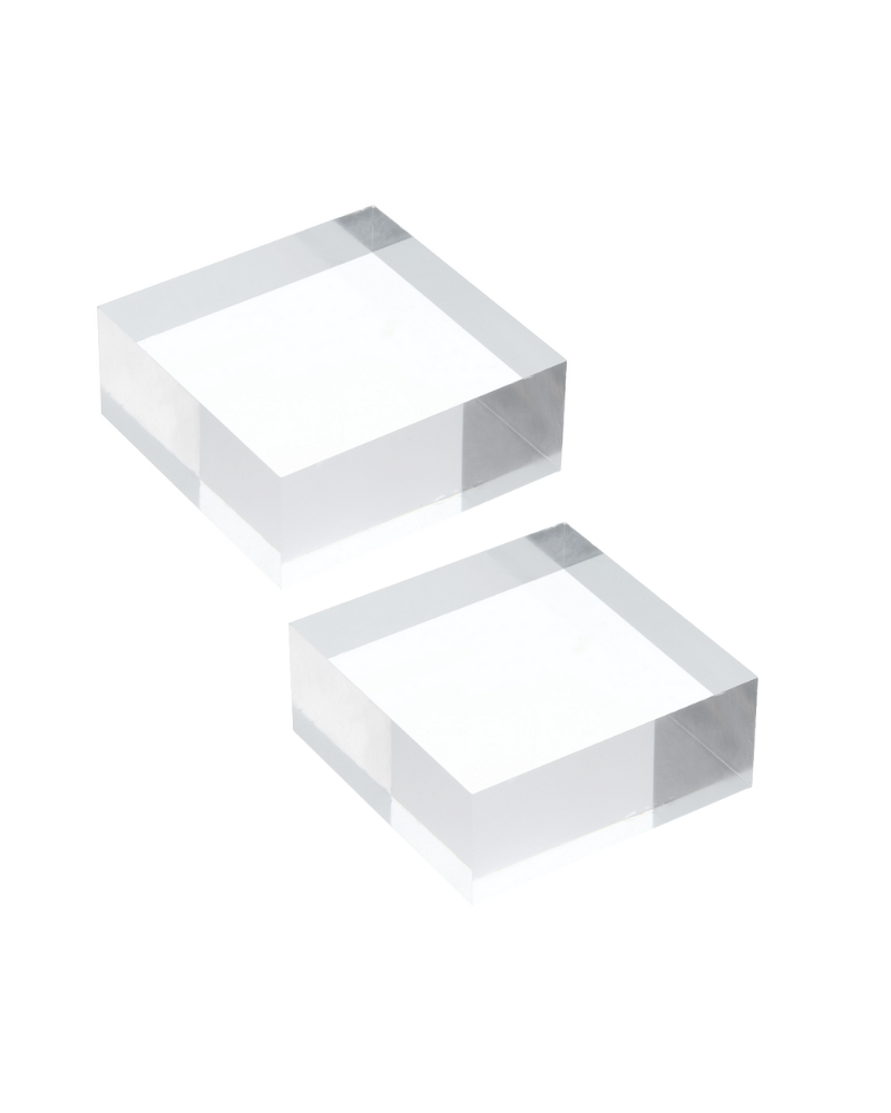 Square Risers/Sculptures, S/2 - Crystal