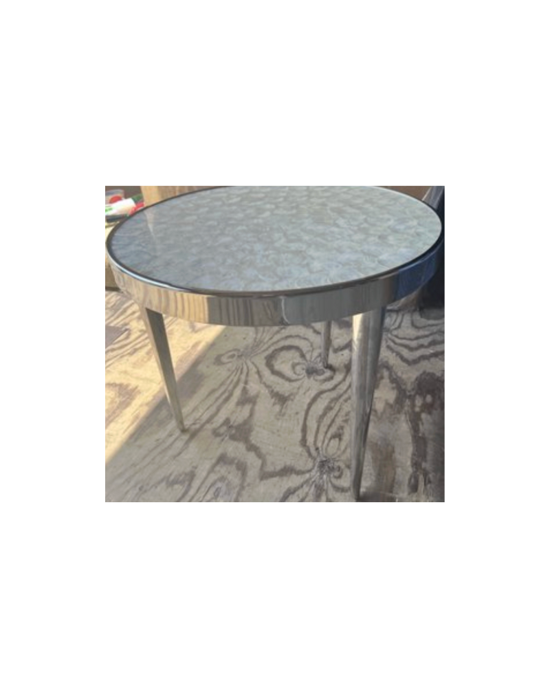 Antique Glass Side Table - Silver