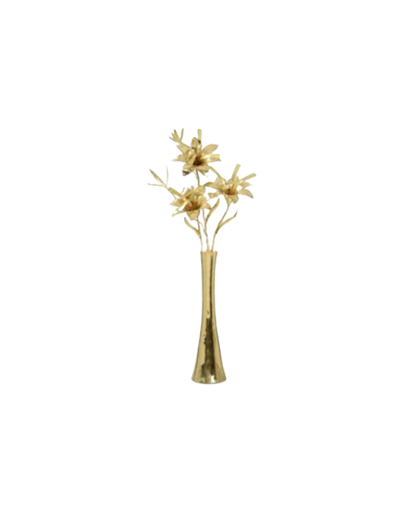 Brass Lilies Sculpture - Gold