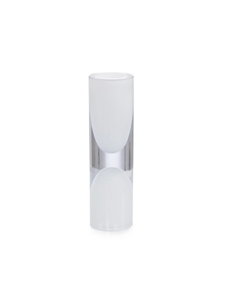 Handblown Hourglass Sculpture Medium - White