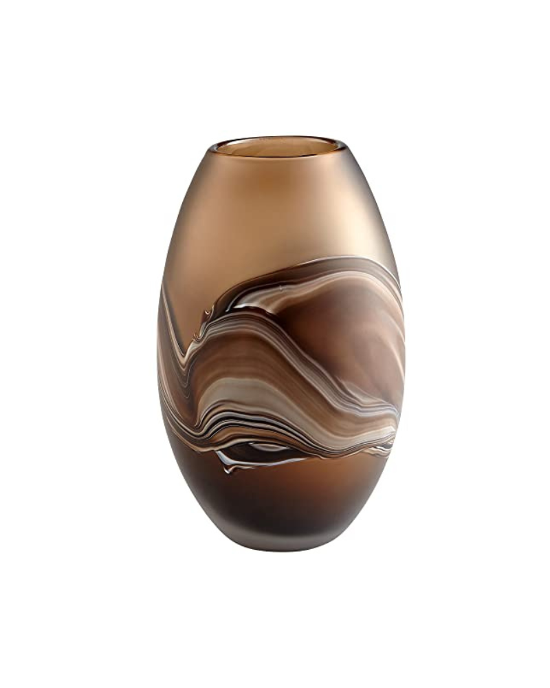 2 Tone Vase cream to brown- small
