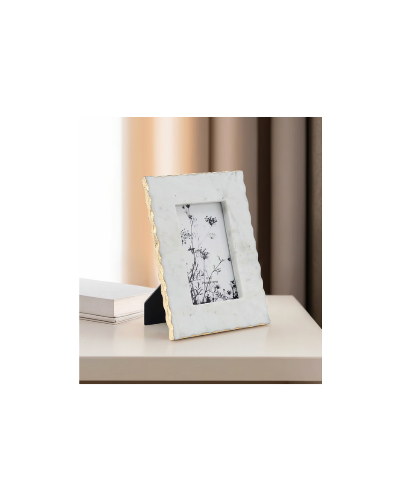 Marble Jagged Edges Photo Frame 4X6 - White