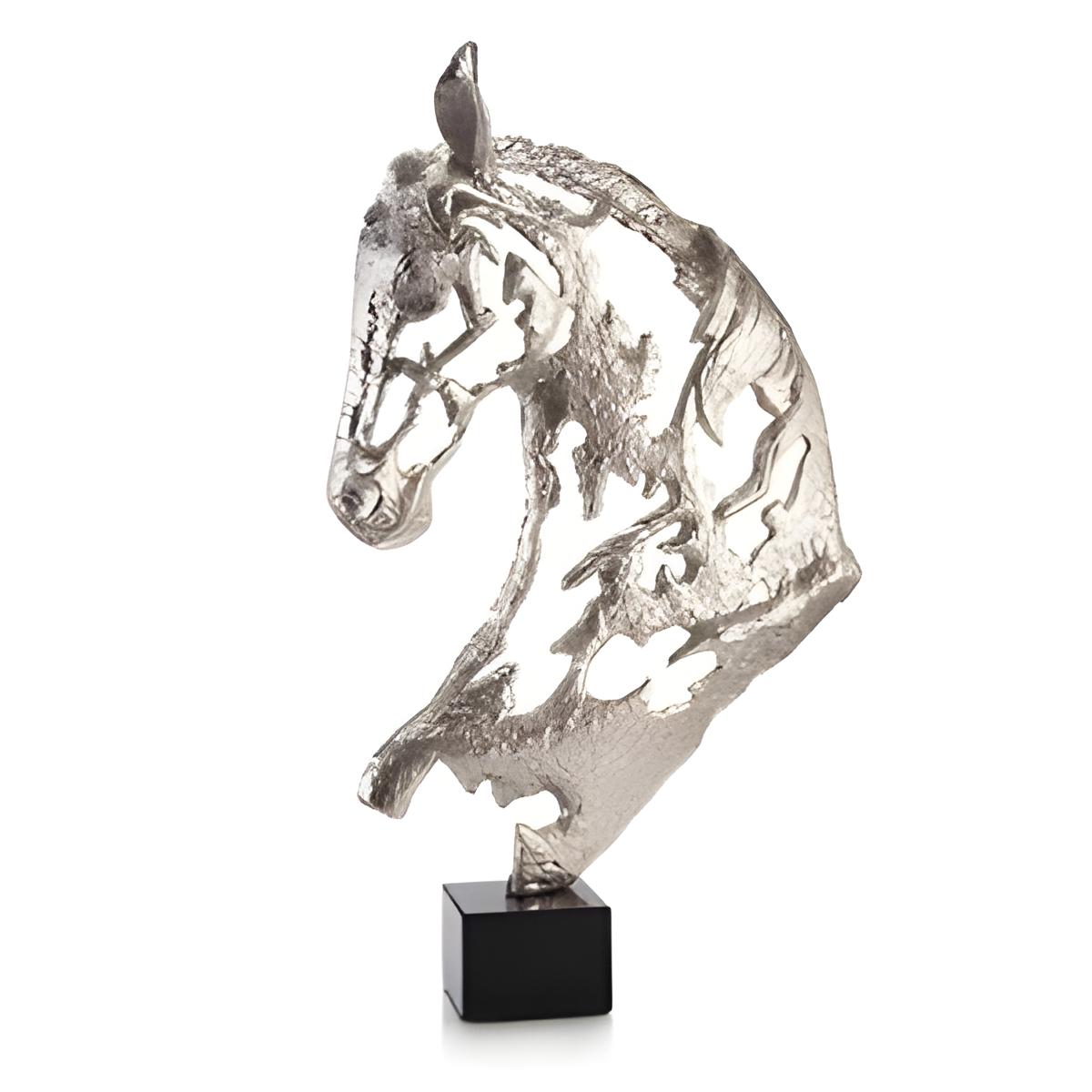 Nickel Horse Head Sculpture