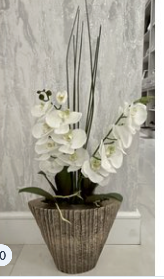 Gold Ridge Vase Floral - Green