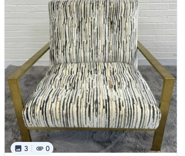 Arlo Brass Chair- Black/White