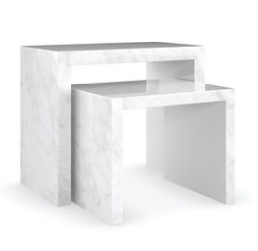 Marble Nesting Tables - White