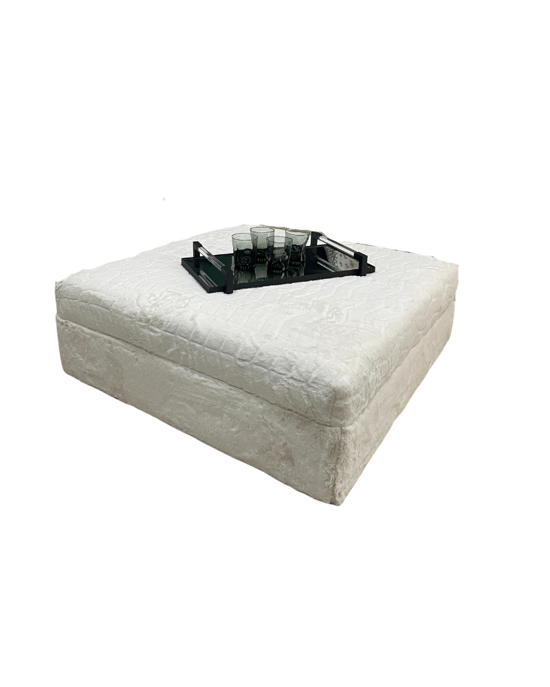 Crown Upholstered Ottoman - Cream
