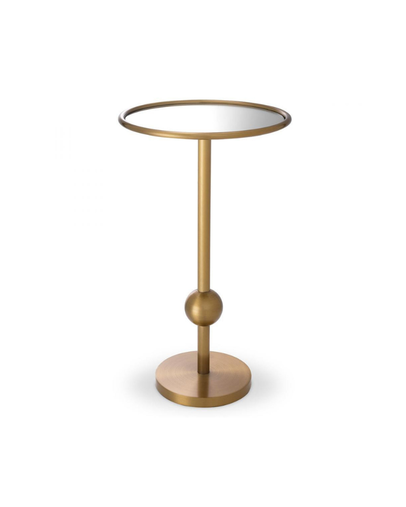 Pedestal Accent Side Table - Brushed Brass