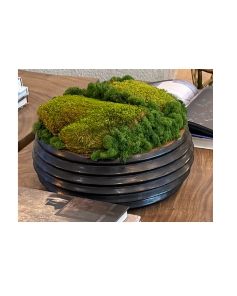 Custom Moss Floral in wood bowl