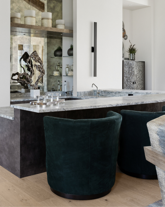 Swivel Sitting Chair - Green Velvet