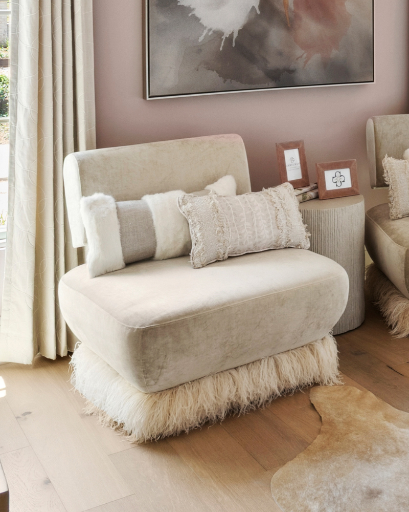 Savanna Feather Lounge Chair – Porcelain Cream