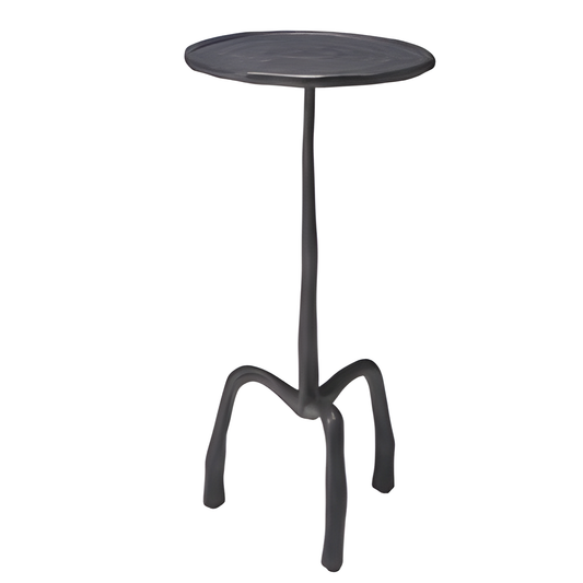 Iron End Table with Curved Base