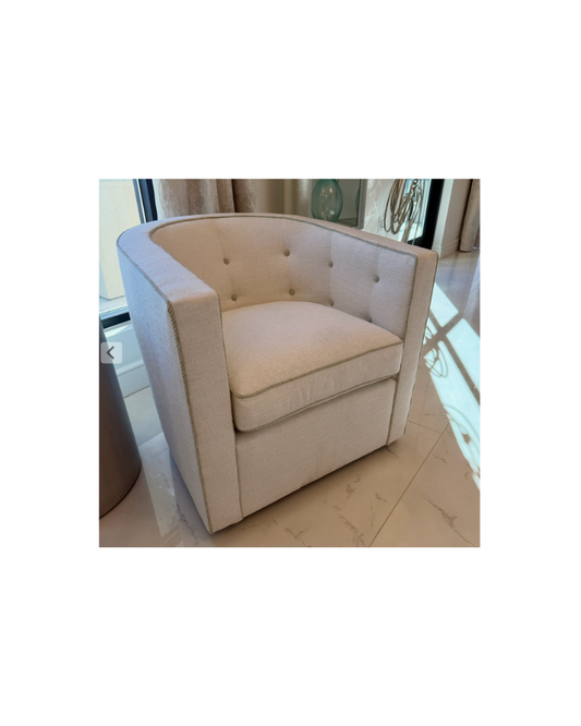 Cream and Celery Swivel Chair - Cream