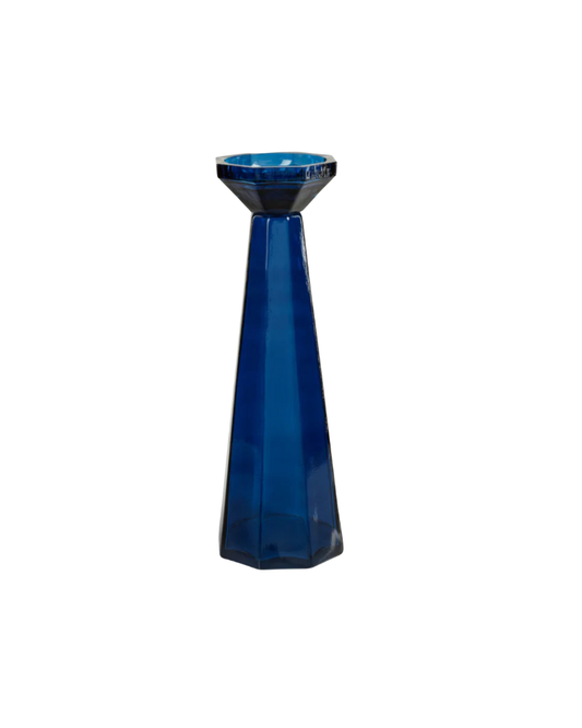 Glass Candle Holder - Blue
