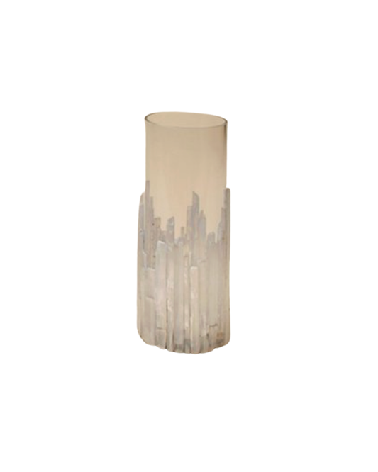 Selenite Candle Holder - White