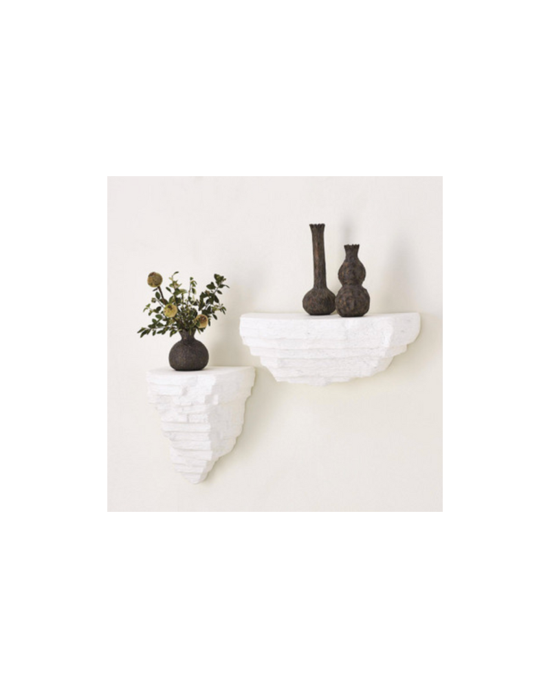 Global Views Marlie Sculptural Wall Shelf - White