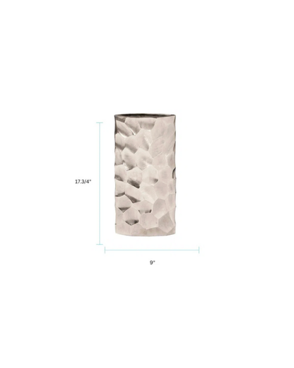 Tall Metal Vase - Silver
