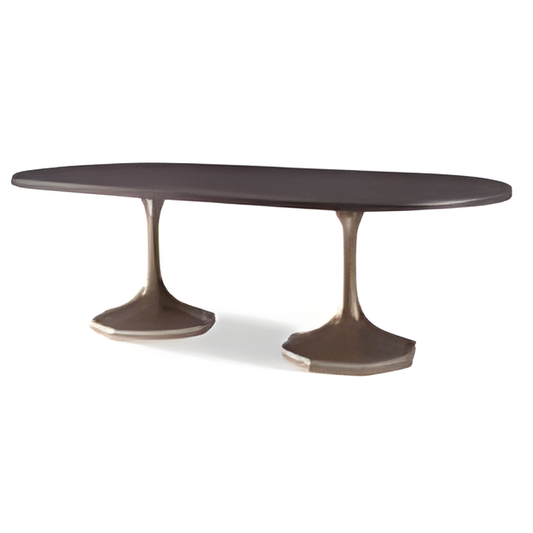 Blake Gold Pedestal Dining Table, 119 Inches