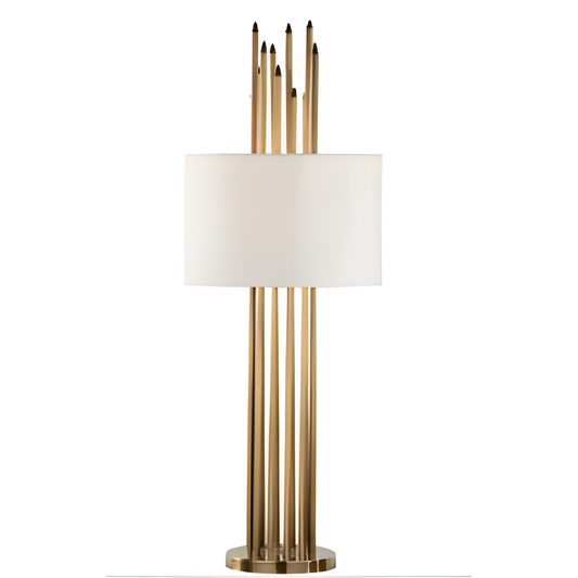 Tall Brass Cage Table Lamp