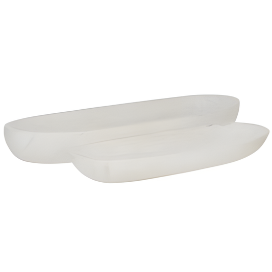 White Oval Decorative Tray