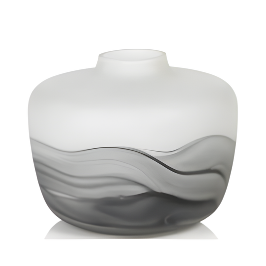 White and Gray Glass Vase