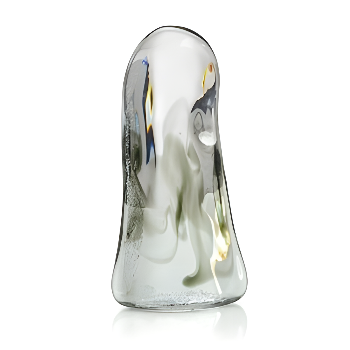 Asymmetrical Green-Toned Glass Vase