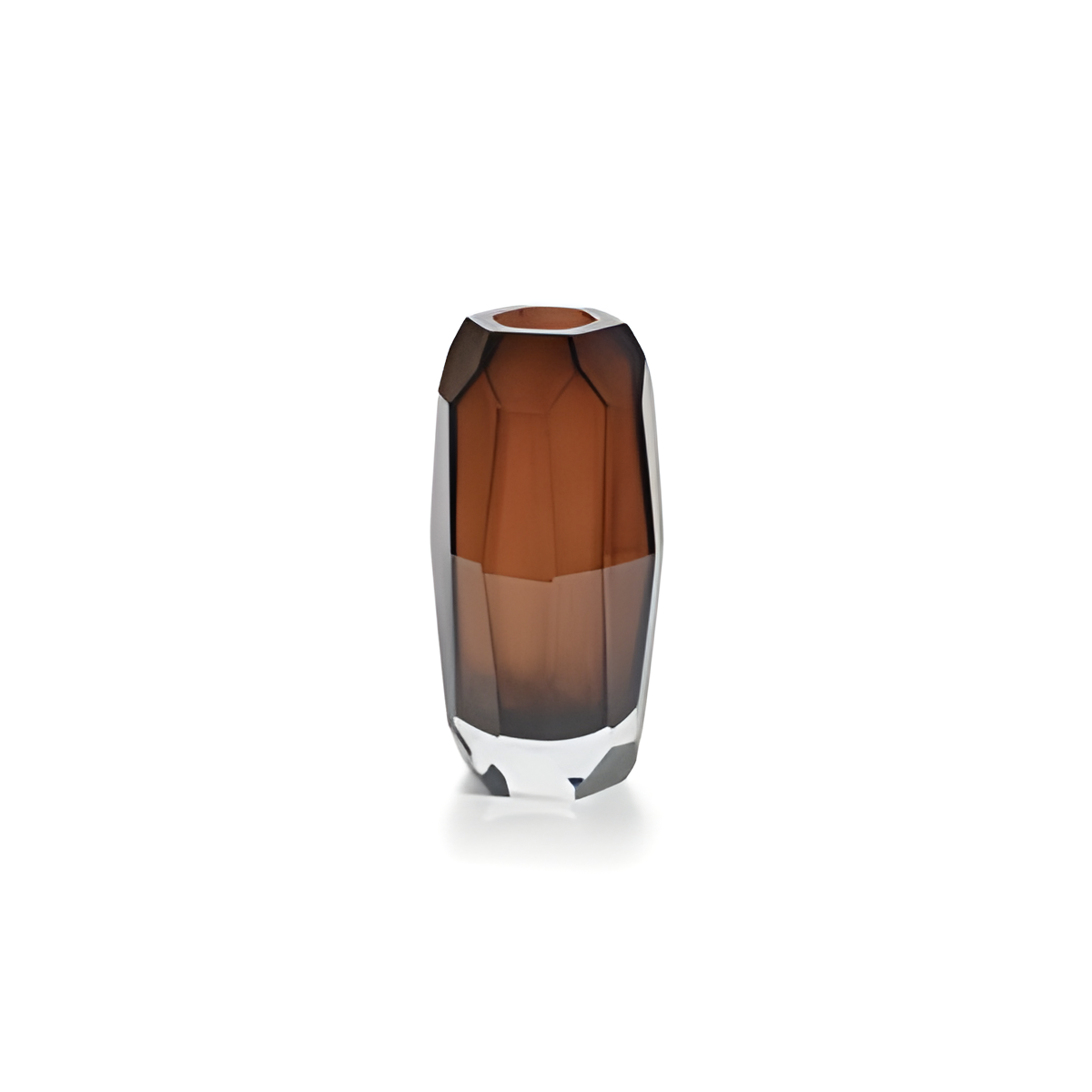 Amber Glass Vase with Raised Base