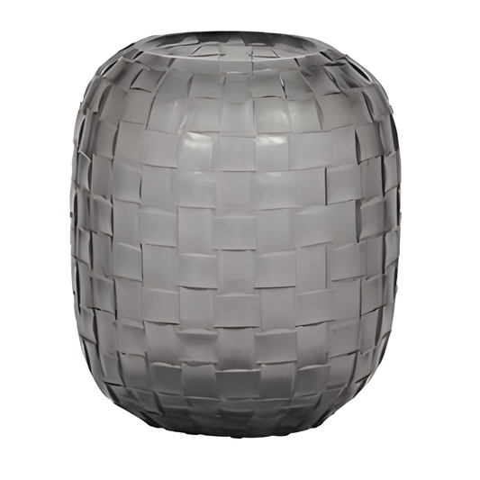 Gray Woven-Pattern Vase