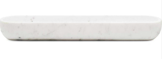 Long Marble Tray - White