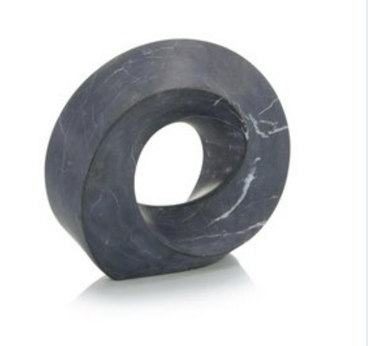 Twisted Marble Ring Large - Black