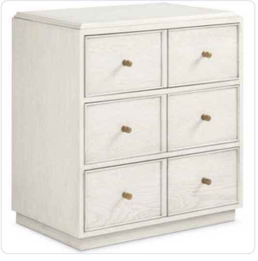 6 Drawer Nightstand - White