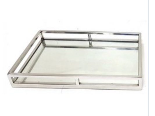 Mirrored Tray - Silver
