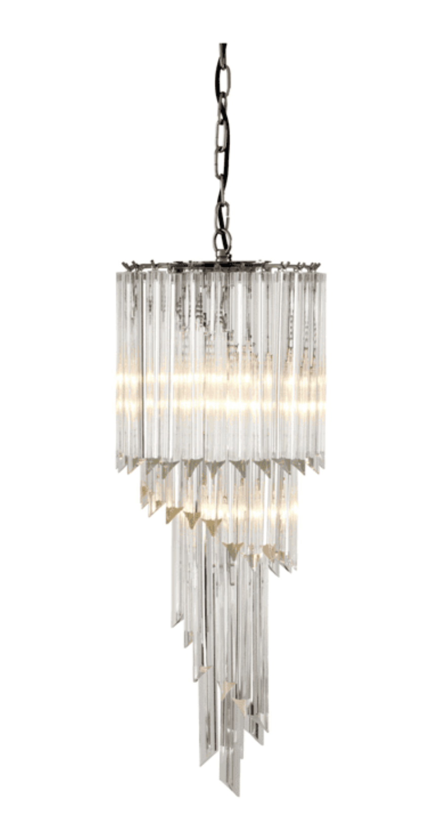 Spiral Crystal Chandelier - Silver