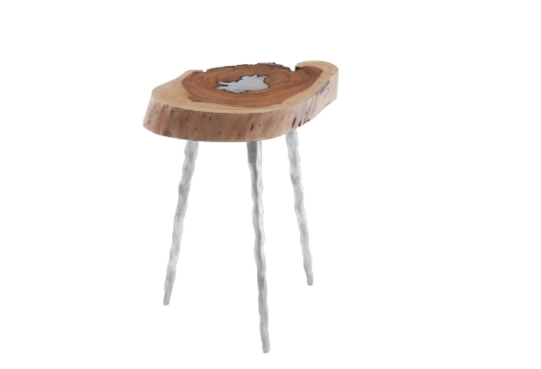 Molten Small Silver Side Table - Brown