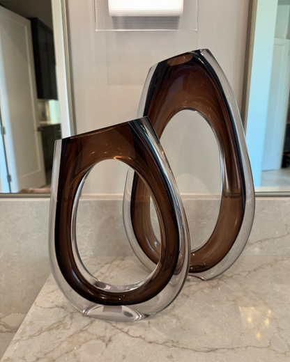 Teardrop Glass Vase – Brown