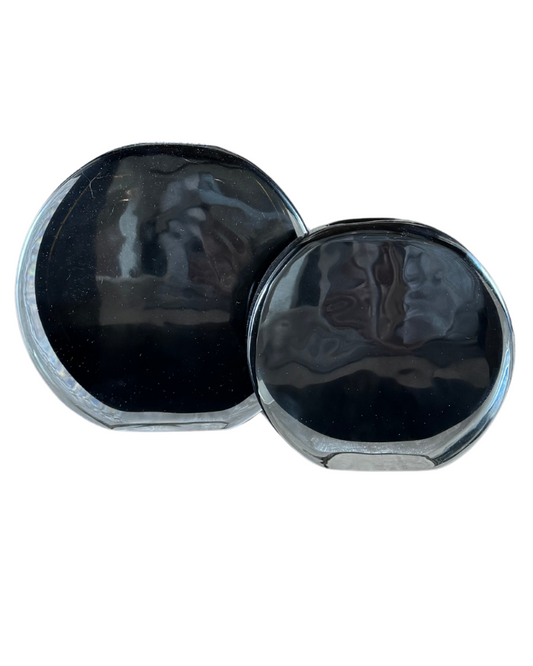 Luna Opaque Glass Vase - Midnight, Set of 2