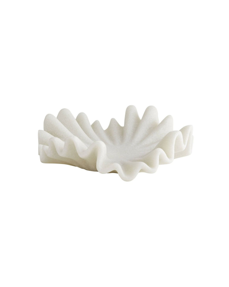 Ruffled Ricestone Centerpiece - Ivory