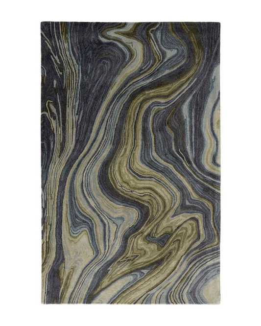 Marbled Flow Rug - Blue / Green