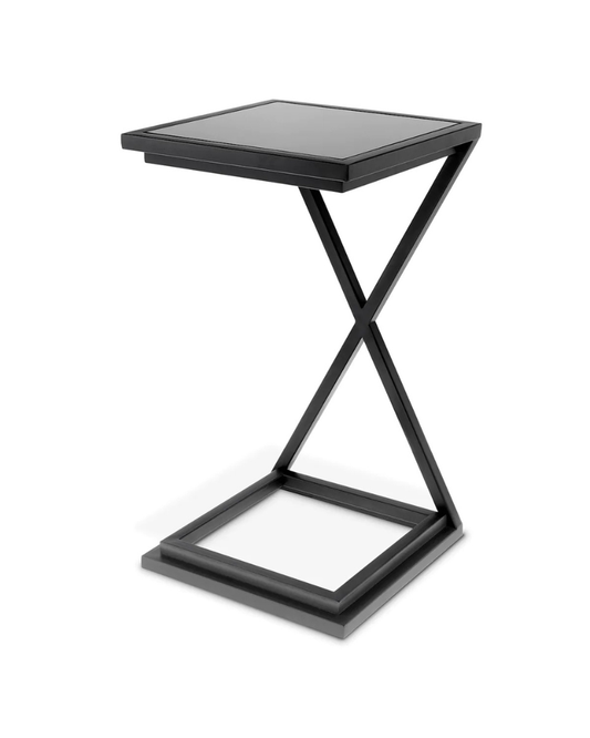 Obsidian Cross Side Table – Gunmetal