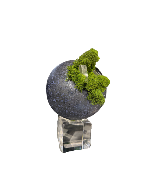 Sphere with Crystal Base Floral - Blue