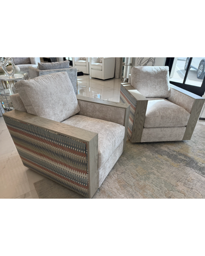 Swivel Chair - Blue and Orange