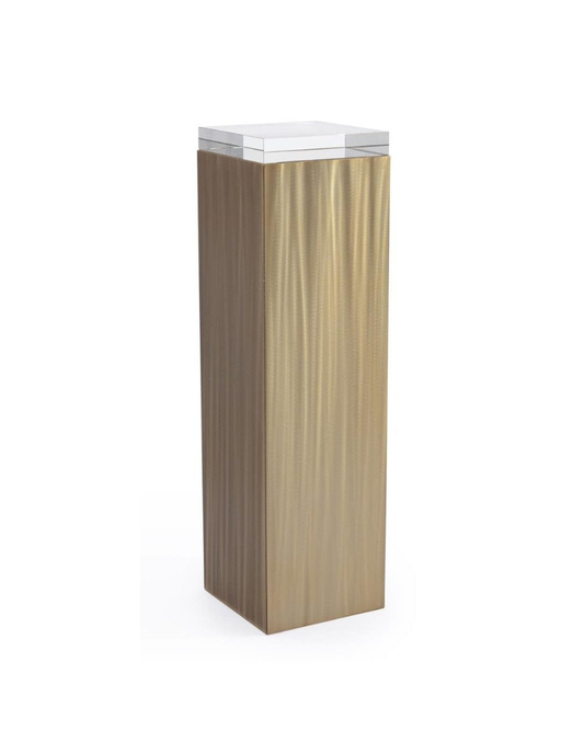 Fluted Gold Pedestal - Pale Gold