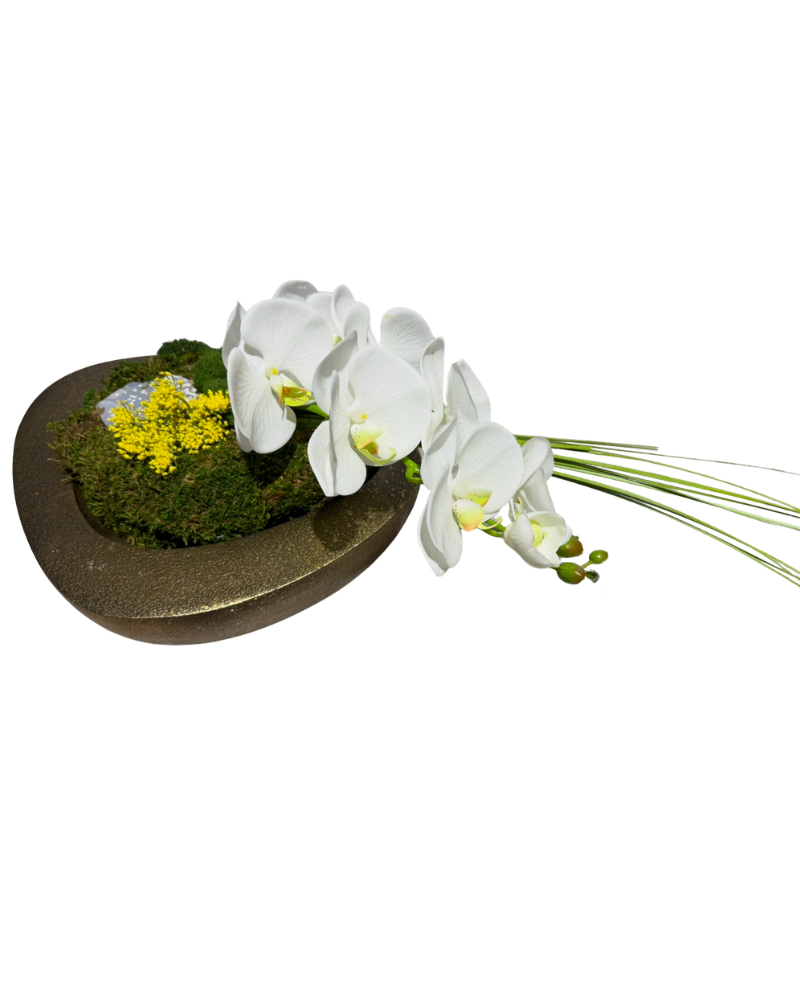 Custom Gold Triangular Bowl Floral